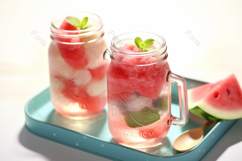 夏日冰爽西瓜水果水果茶汽水果汁,高清,摄影图,摄影图片,图片大全,摄影图免费下载